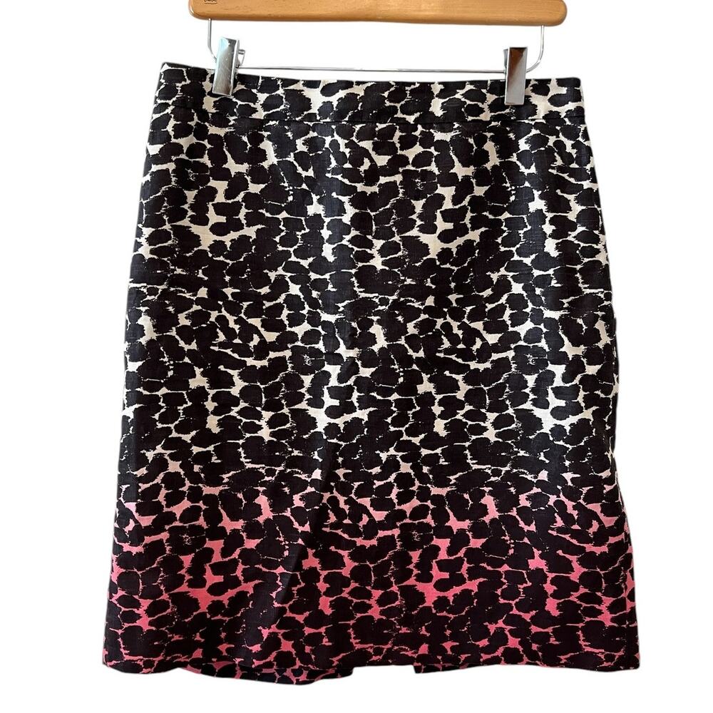 J Crew Ombre animal print linen pencil skirt 6